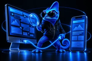 Camaleón de Dankar comparando la carga de una web en ordenador y móvil