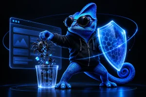 Camaleón de Dankar eliminando malware y protegiendo un sitio WordPress con un escudo